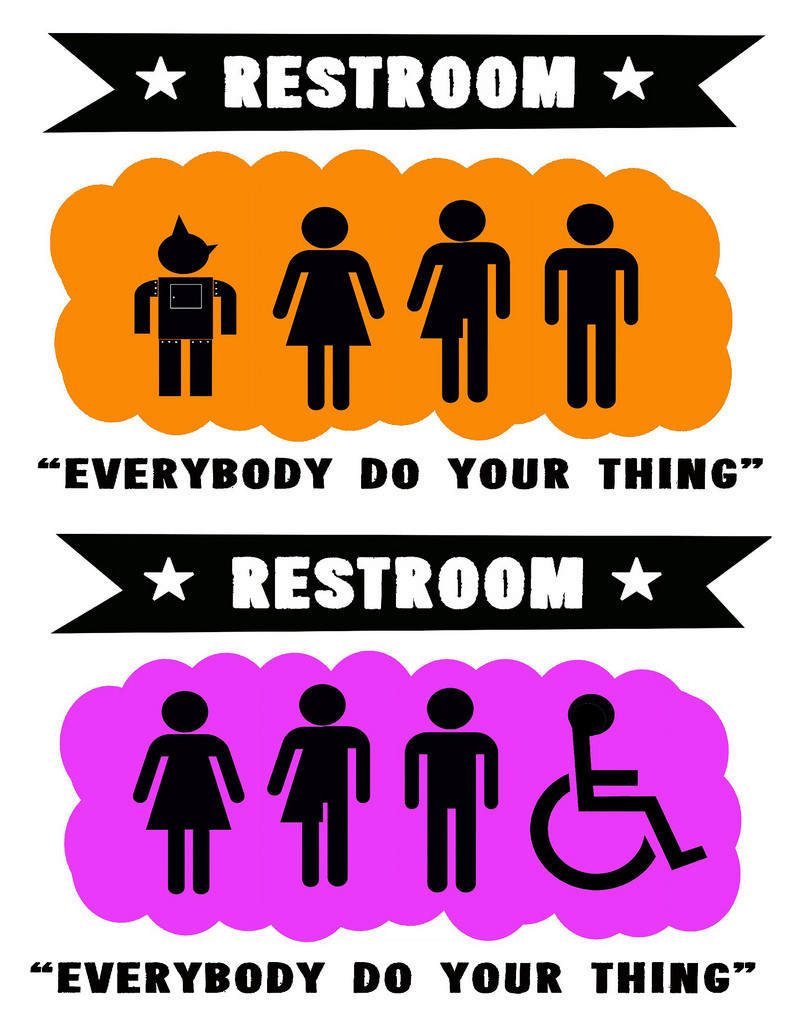 Gender Neutral Restroom Sign - Baby Wale Restaurant DC